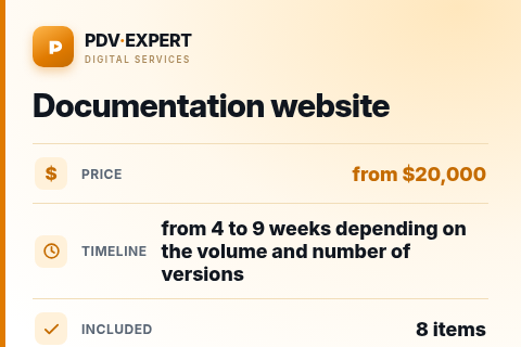 Documentation website — price, timeline & scope