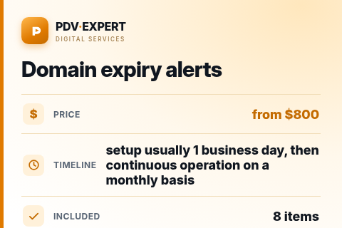 Domain expiry alerts — price, timeline & scope