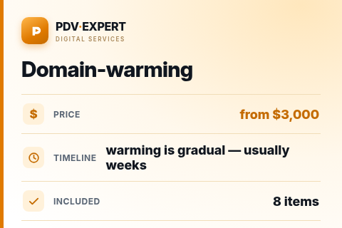 Domain-warming — price, timeline & scope