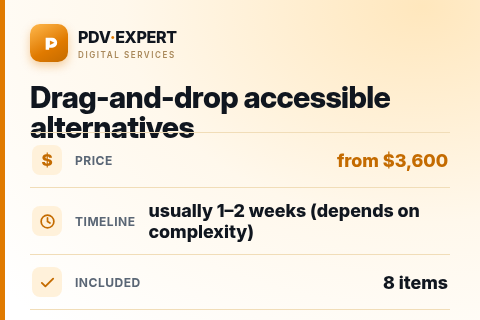 Drag-and-drop accessible alternatives — price, timeline & scope