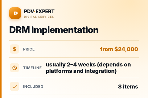 DRM implementation — price, timeline & scope