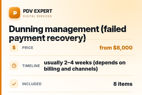 Dunning management (failed payment recovery) — price, timeline & scope