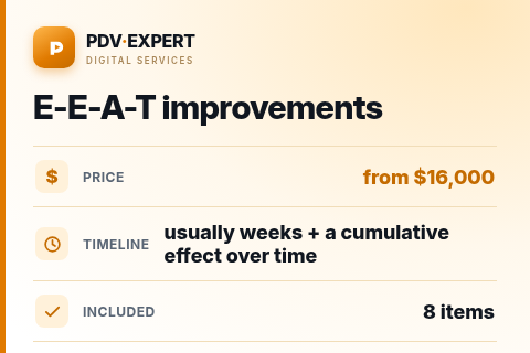 E-E-A-T improvements — price, timeline & scope
