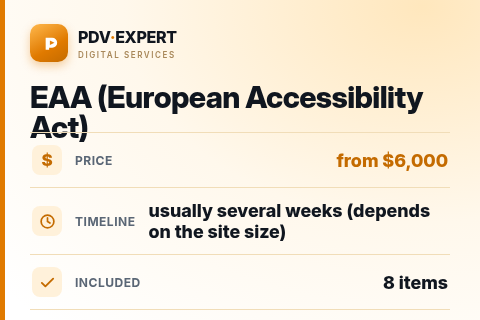 EAA (European Accessibility Act) — price, timeline & scope