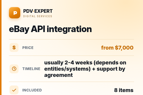 eBay API integration — price, timeline & scope