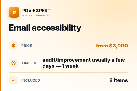 Email accessibility — price, timeline & scope