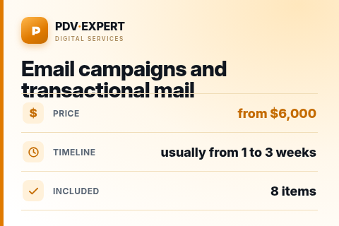 Email campaigns and transactional mail — price, timeline & scope