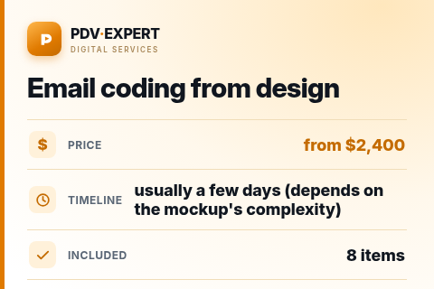 Email coding from design — price, timeline & scope