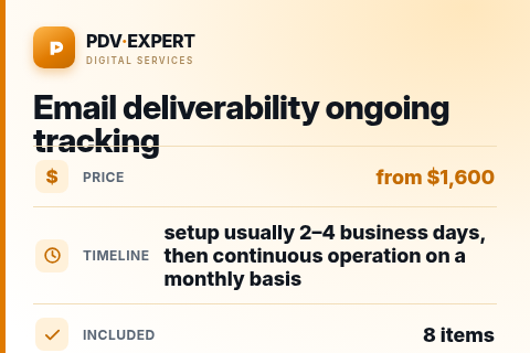 Email deliverability ongoing tracking — price, timeline & scope