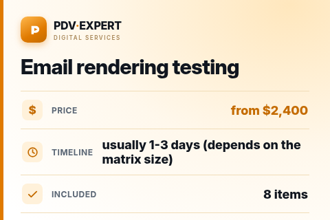 Email rendering testing — price, timeline & scope