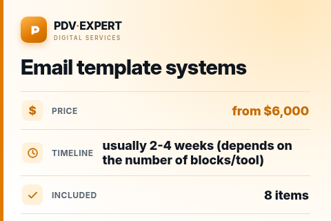Email template systems — price, timeline & scope