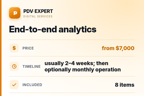 End-to-end analytics — price, timeline & scope