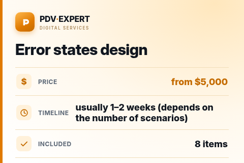 Error states design — price, timeline & scope