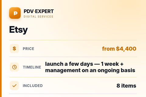 Etsy — price, timeline & scope
