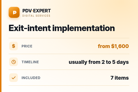 Exit-intent implementation — price, timeline & scope