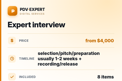 Expert interview — price, timeline & scope