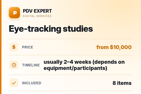 Eye-tracking studies — price, timeline & scope