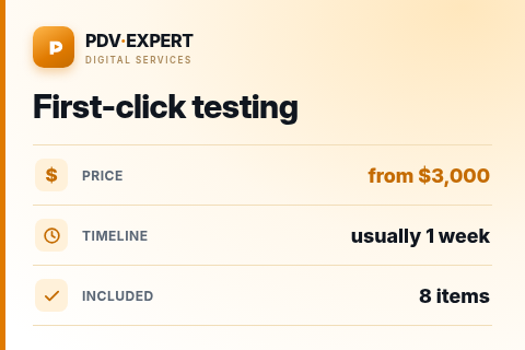First-click testing — price, timeline & scope