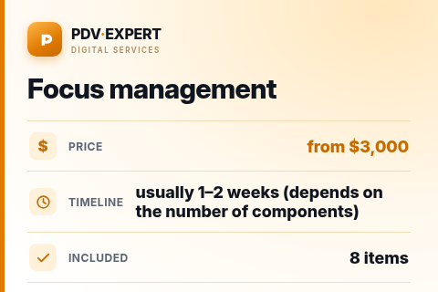 Focus management — price, timeline & scope