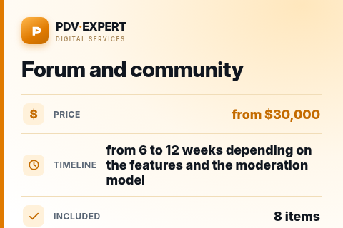 Forum and community — price, timeline & scope