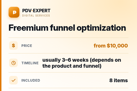 Freemium funnel optimization — price, timeline & scope