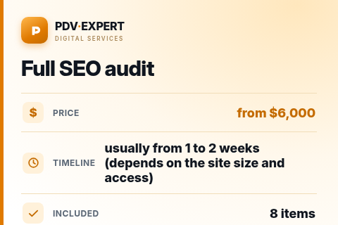 Full SEO audit — price, timeline & scope
