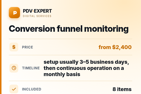 Conversion funnel monitoring — price, timeline & scope