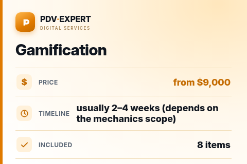 Gamification — price, timeline & scope