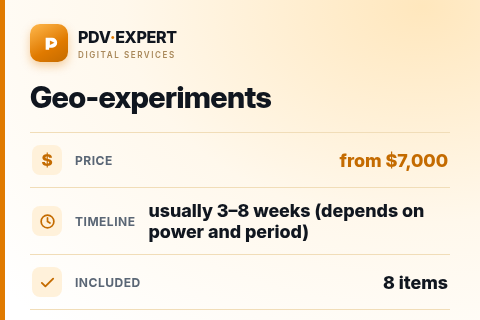 Geo-experiments — price, timeline & scope