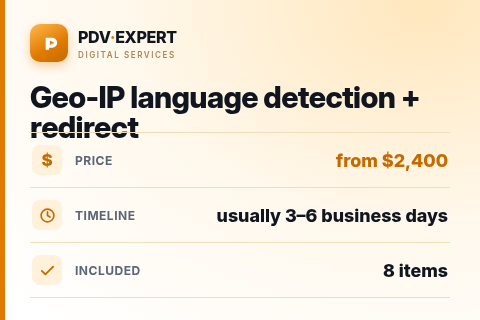 Geo-IP language detection + redirect — price, timeline & scope