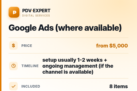Google Ads (where available) — price, timeline & scope