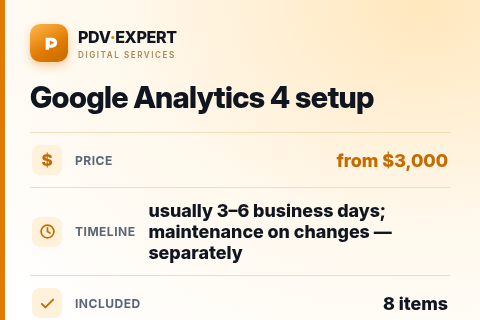 Google Analytics 4 setup — price, timeline & scope