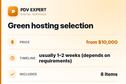Green hosting selection — price, timeline & scope