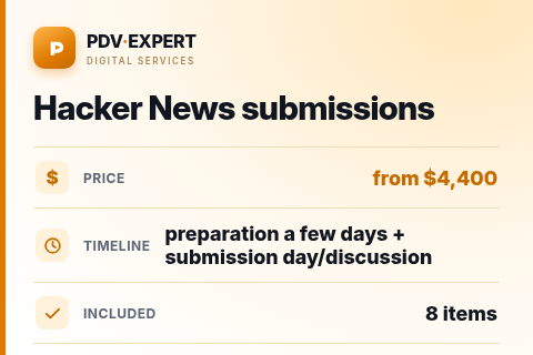 Hacker News submissions — price, timeline & scope