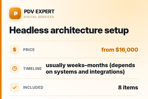 Headless architecture setup — price, timeline & scope