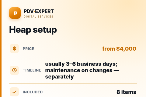 Heap setup — price, timeline & scope