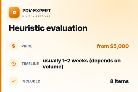 Heuristic evaluation — price, timeline & scope