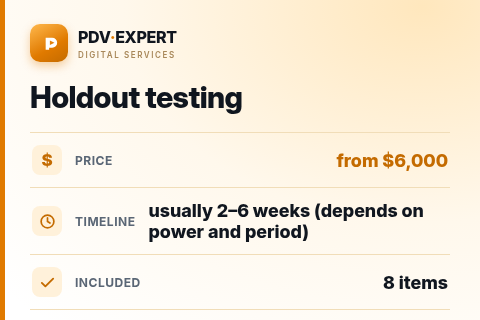Holdout testing — price, timeline & scope