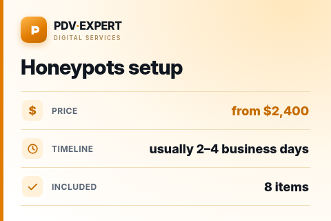 Honeypots setup — price, timeline & scope