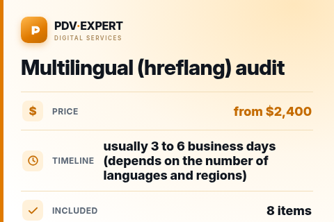 Multilingual (hreflang) audit — price, timeline & scope