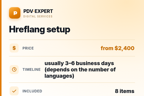 Hreflang setup — price, timeline & scope