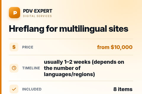 Hreflang for multilingual sites — price, timeline & scope