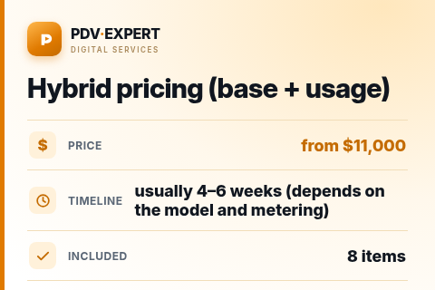 Hybrid pricing (base + usage) — price, timeline & scope
