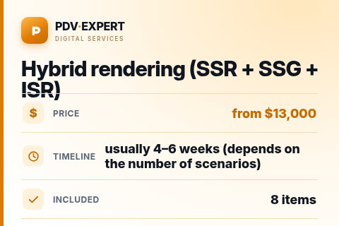 Hybrid rendering (SSR + SSG + ISR) — price, timeline & scope