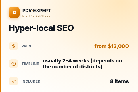 Hyper-local SEO — price, timeline & scope