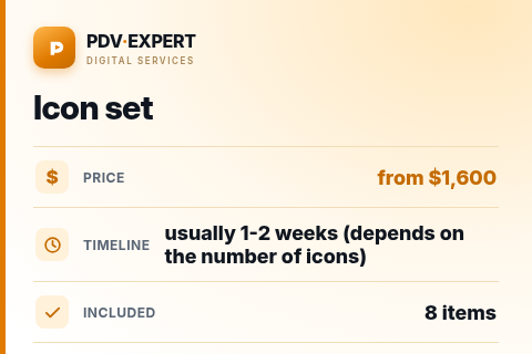 Icon set — price, timeline & scope