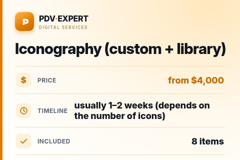 Iconography (custom + library) — price, timeline & scope