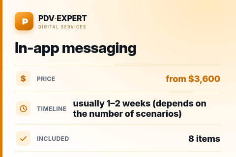 In-app messaging — price, timeline & scope