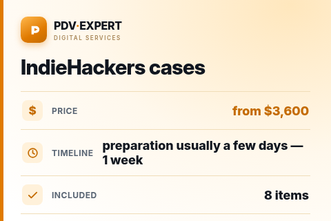 IndieHackers cases — price, timeline & scope