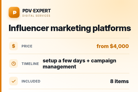 Influencer marketing platforms — price, timeline & scope